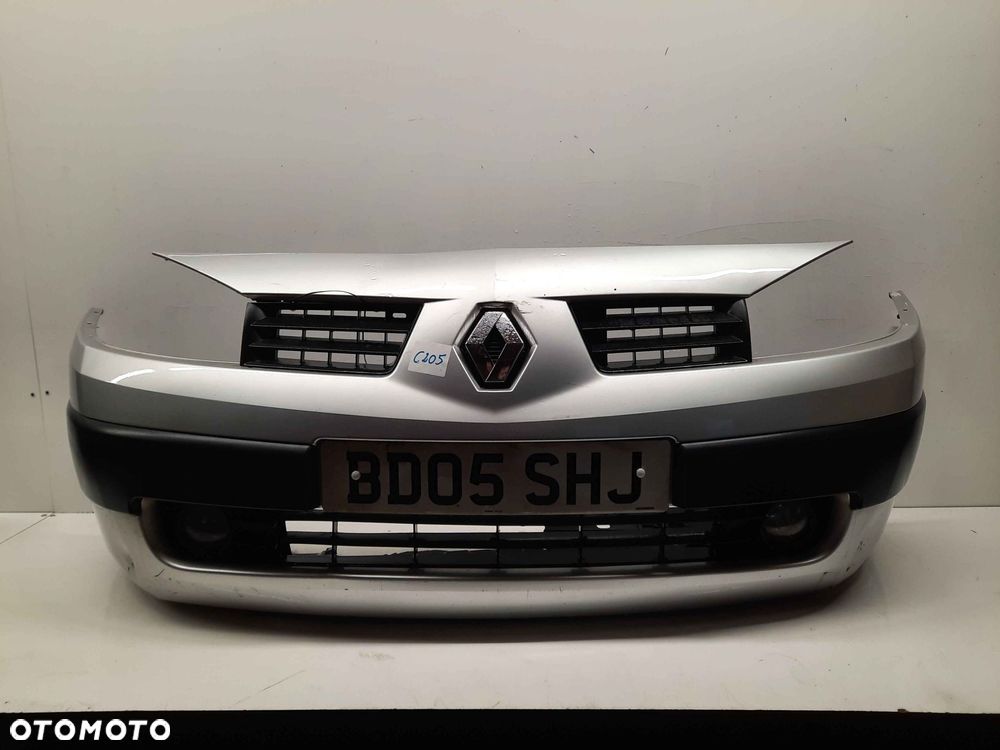 ^ ZDERZAK PRZÓD PRZEDNI DO RENAULT MEGANE II 2 TED69 SREBRNY HALOGENY - 1