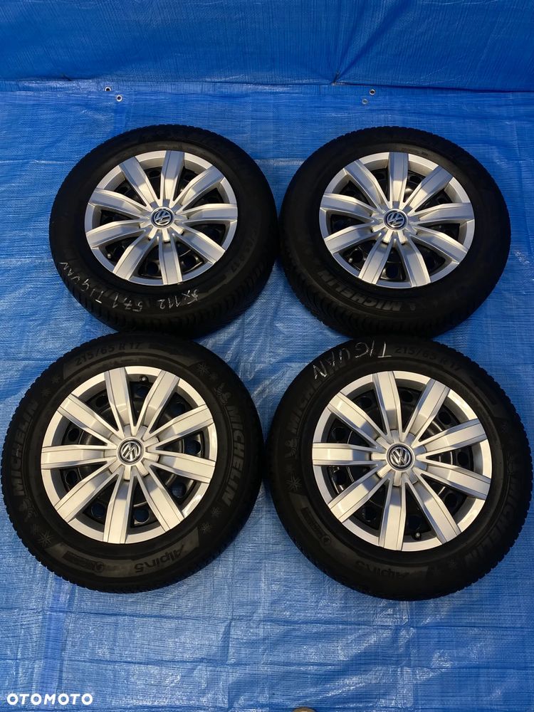 KOŁA KOŁO FELGA STALOWE 17" 5X112; 57,1mm ET38 KOMPLET  OPONY ZIMOWE MICHELIN 6,5mm VW TIGUAN ARTEON GOLF PASSAT SKODA AUDI Q3 Q5 A5 A6 A7 KODIAQ ITP. - 11