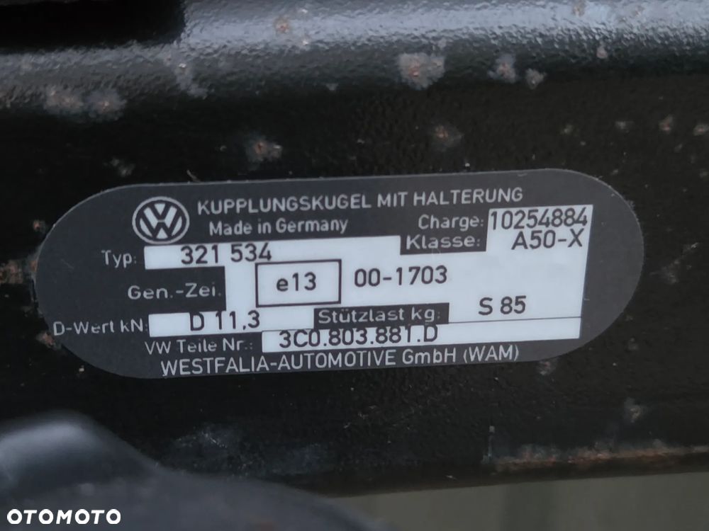 VW PASSAT B6 HAK HOLOWNICZY WESTFALIA WYPINANY 3C0803881D KULA 3C0803882B WIĄZKA MODUŁ 1K0907383D POMORSKIE - 8