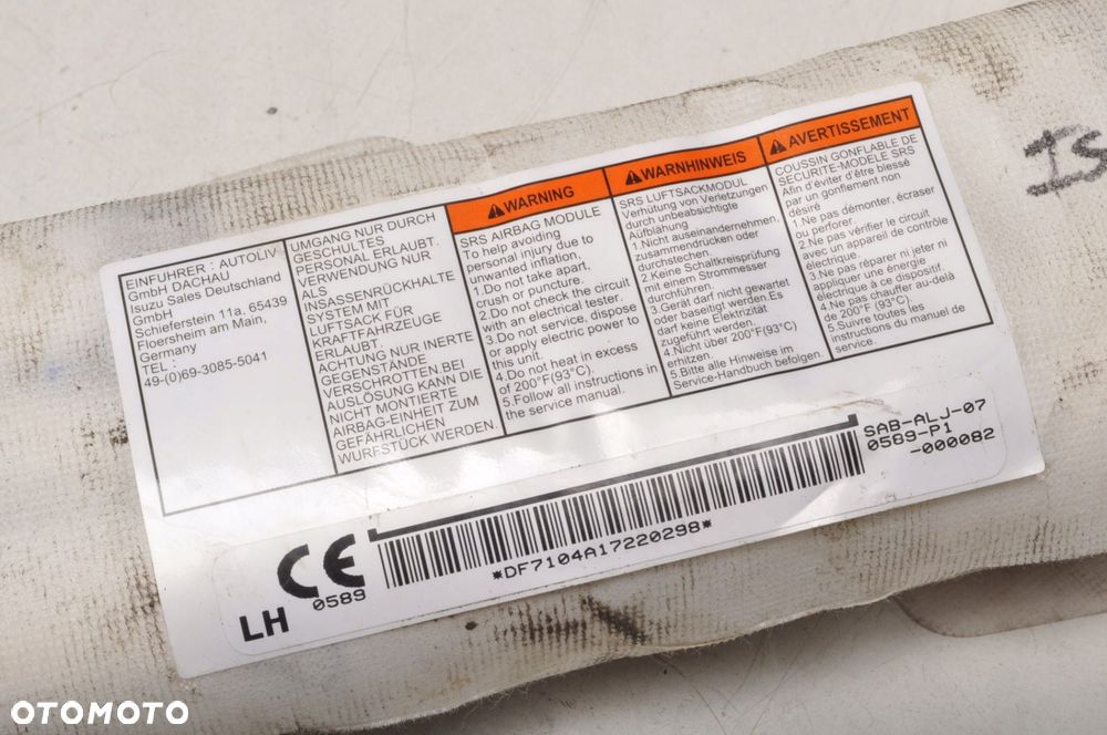ISUZU D-MAX II AIRBAG PODUSZKA FOTELA LEWA SAB-ALJ-070589-P1 - 2