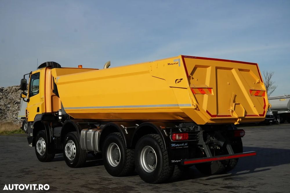 DAF CF 85.410 / 8x4 / BASCULĂ SPATE / CLAPETĂ HIDRAULICĂ / ANVELOPE 100% / MANUALĂ / EURO 6 - 8