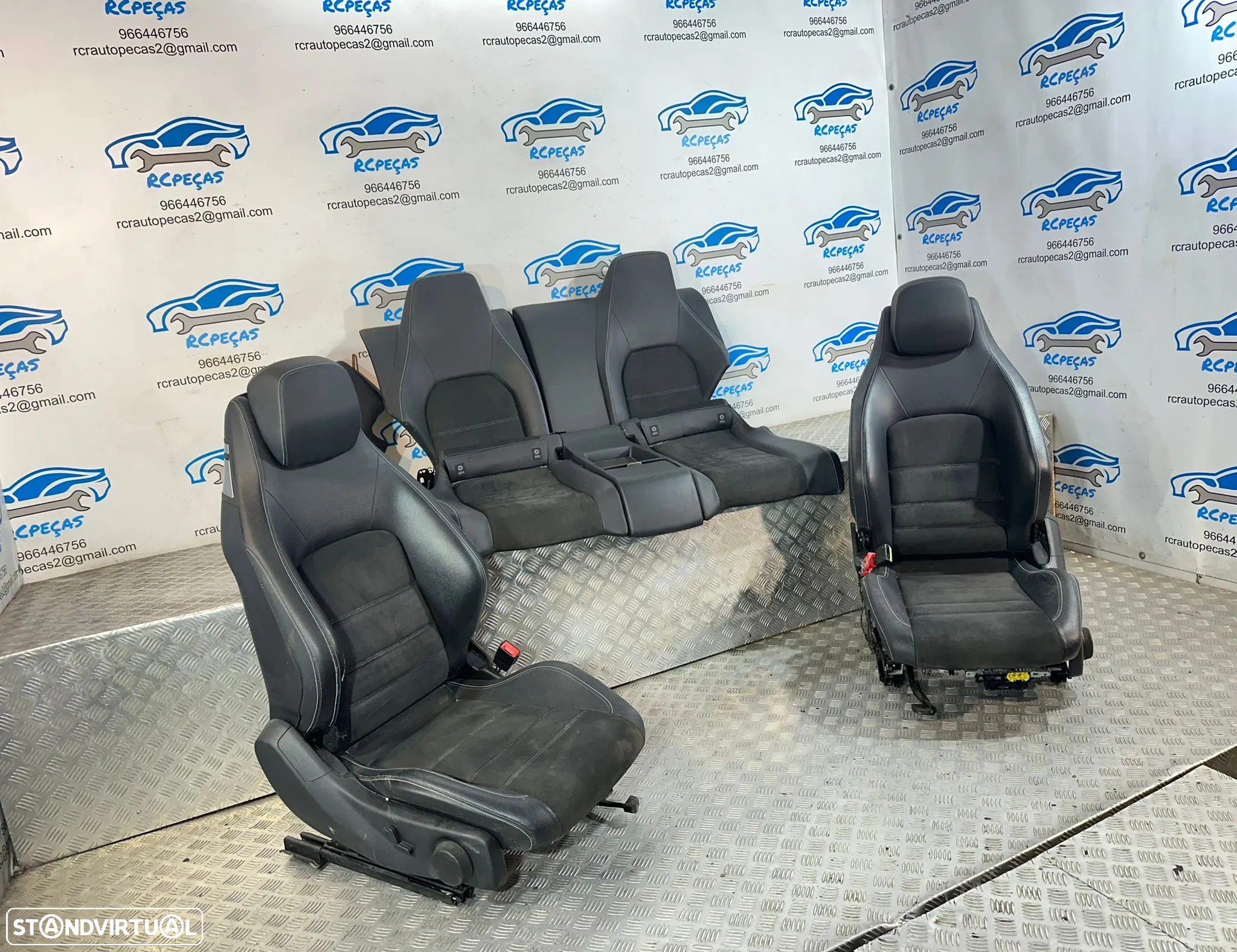 .Conjunto Bancos Pele Alcantra Eletricos Frente Frontais Tras Traseiros Originais AMG Mercedes-Benz Classe C W204 Coupe Facelift 2011 – 2015 - 3