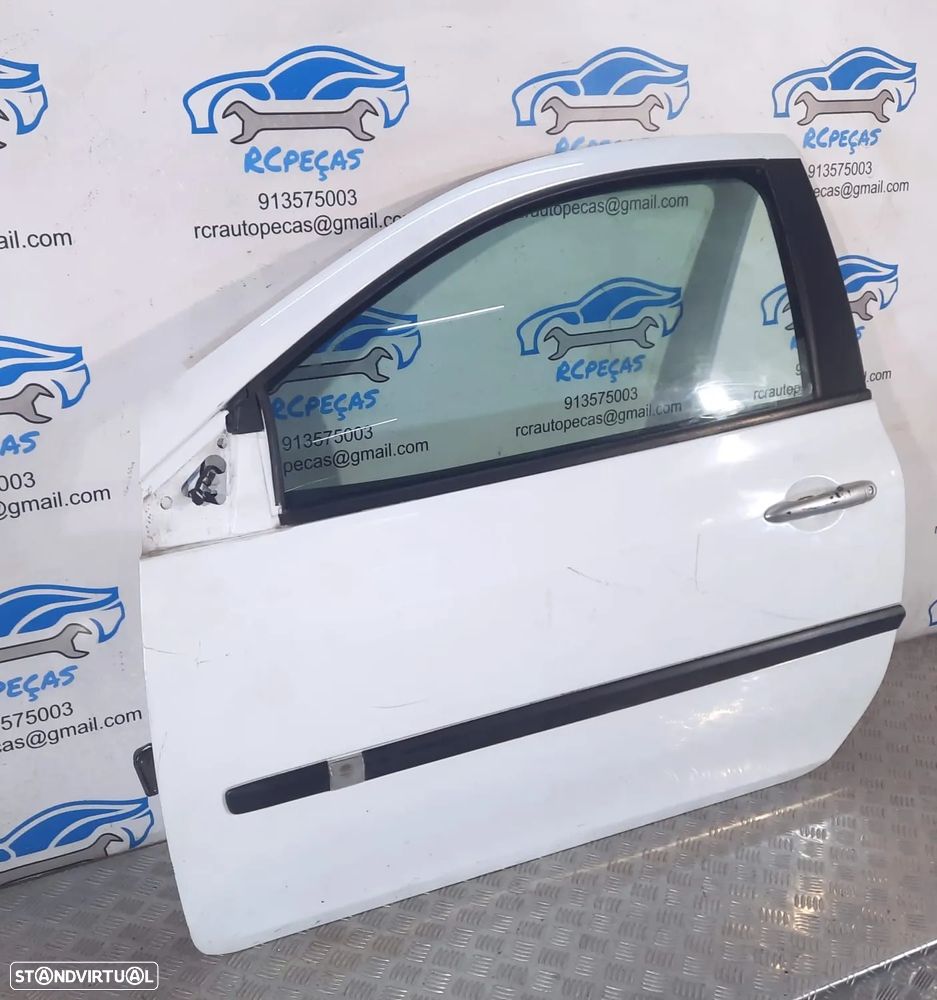PORTA PORTAS FRENTE FRONTAL ESQUERDA RENAULT CLIO III 3 MK3 3 PORTAS 7751476106 FECHO ELEVADOR MOTOR PUXADOR VIDRO RETROVISOR RETROVISORES - 2