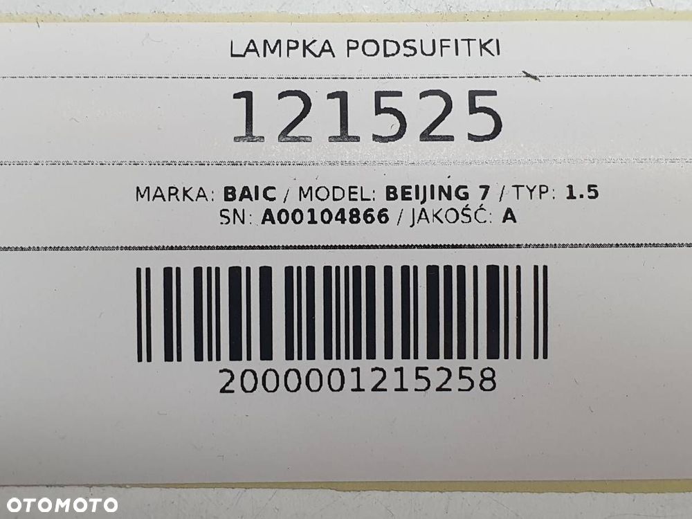 LAMPKA PODSUFITKI KABINY SCHOWEK BAIC BEIJING 7 X75 2024 - 8