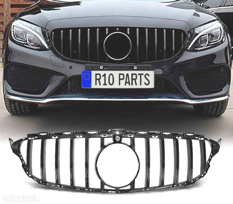GRELHA MERCEDES CLASSE C W205 18-21 LOOK GTR PRETO BRILHANTE - 1
