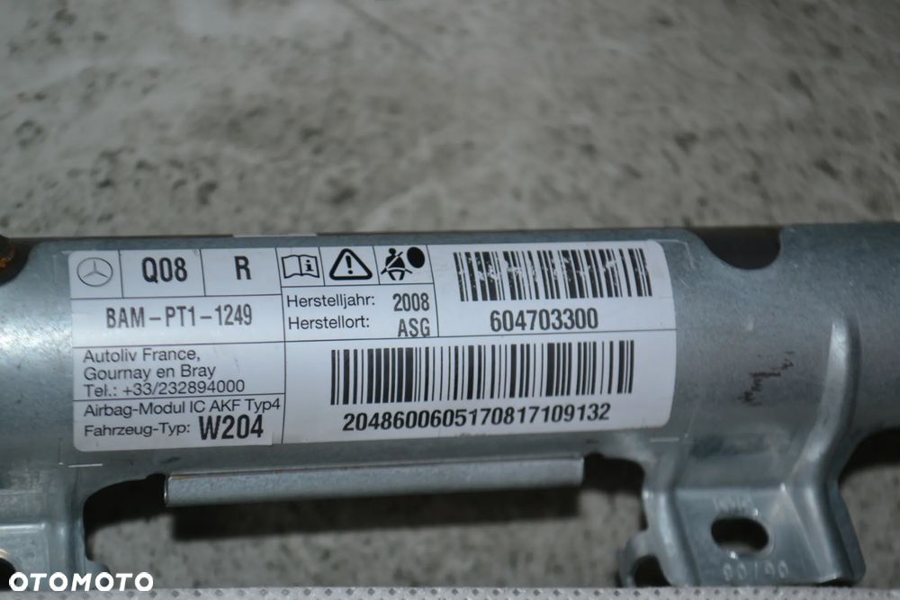 MERCEDES W204 C-KLASA SEDAN KURTYNA POWIETRZNA AIRBAG PRAWA 2048600605 - 2