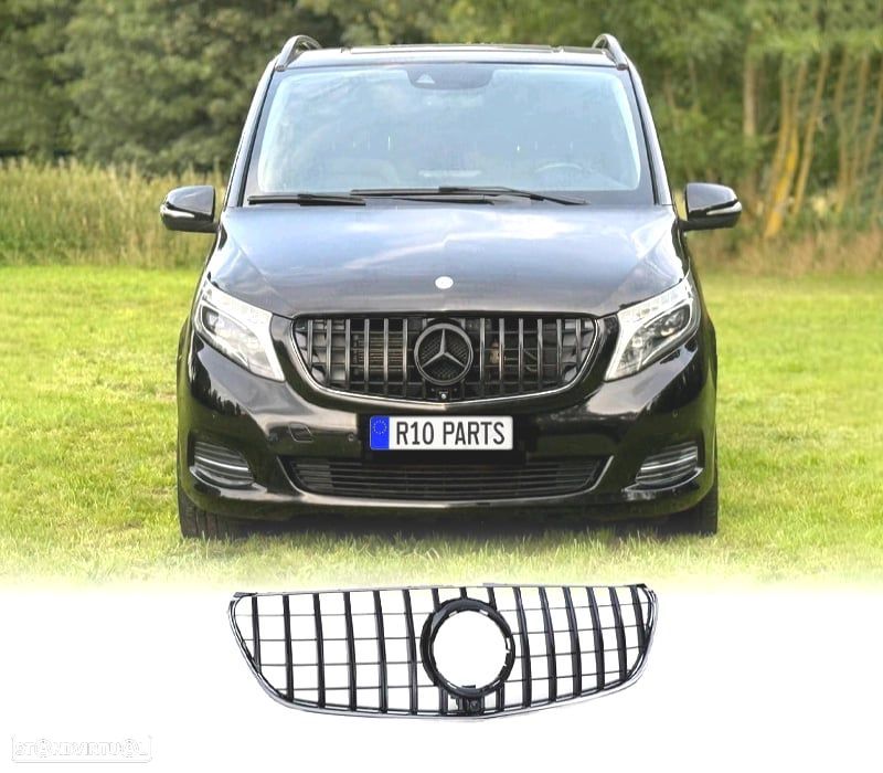 GRELHA FRONTAL MERCEDES V W447 14-19 PRETO BRILHANTE - 1