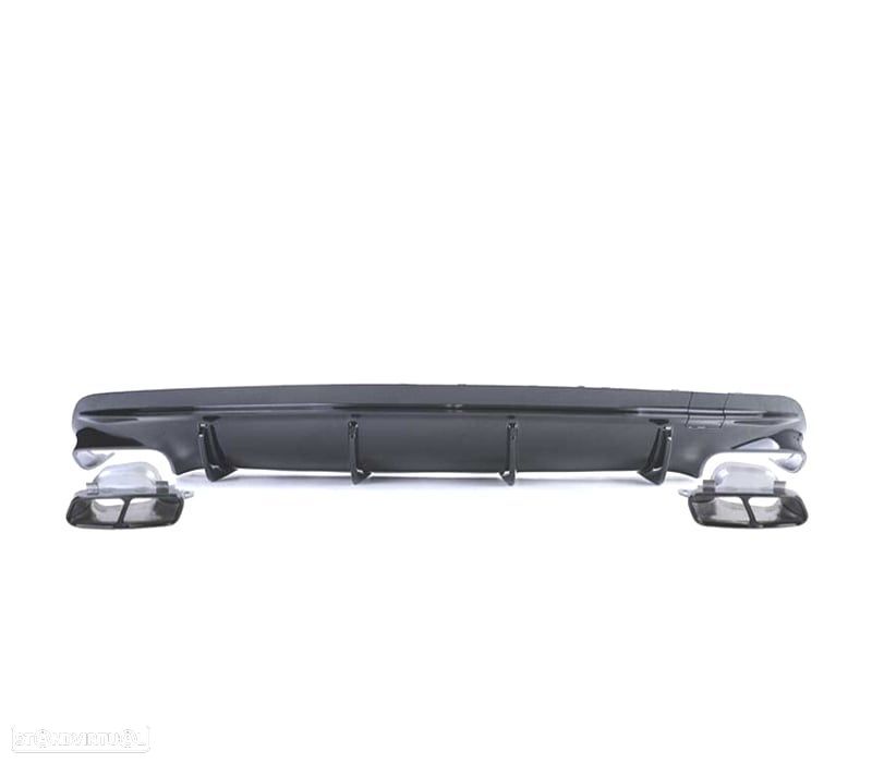 DIFUSOR MERCEDES CLA C117 16-19 LOOK AMG PRETO BRILHANTE + PONTEIRAS ESCAPE - 3