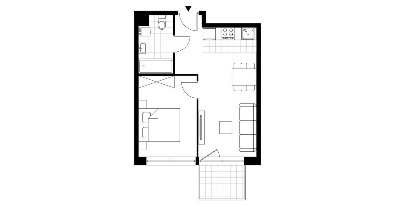 2-pokojowe mieszkanie 35m2 + balkon - Pełny obrazek: 4/17