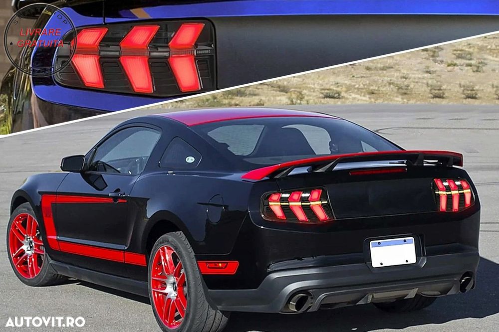 Stopuri Full LED Ford Mustang V Pre-Facelift (2010-2012) Fumuriu 7 moduri Dinamic- livrare gratuita - 16