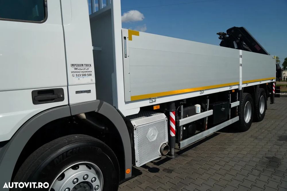 Mercedes-Benz ACTROS 2636 / 6x4 / CAROSERIE DE LIVRARE 7 M + HIAB HDS - EXTENSIE 12,6 M / PODEA REZISTENTĂ / RADIOCOMANDĂ / ROTATOARE / IMPORTAT - 14