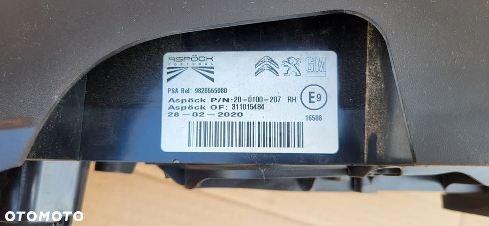 LAMPA TYL PARTNER BERLINGO III IV KOMPLET 9820555080 9819649280 - 9