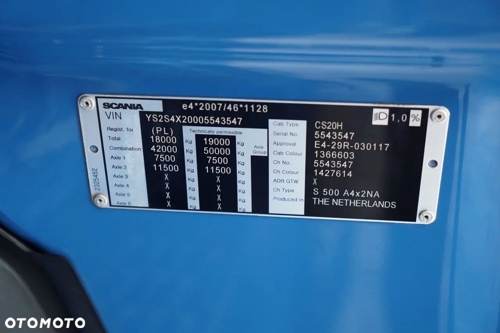 Scania S 500 / RETARDER / KLIMATYZACJA POSTOJOWA / ALUFELGI - 38