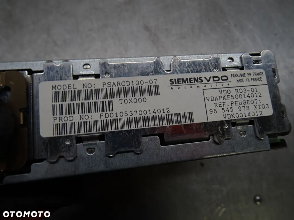 PEUGEOT 1007 1.6B RADIO 96545978XT03 - 5