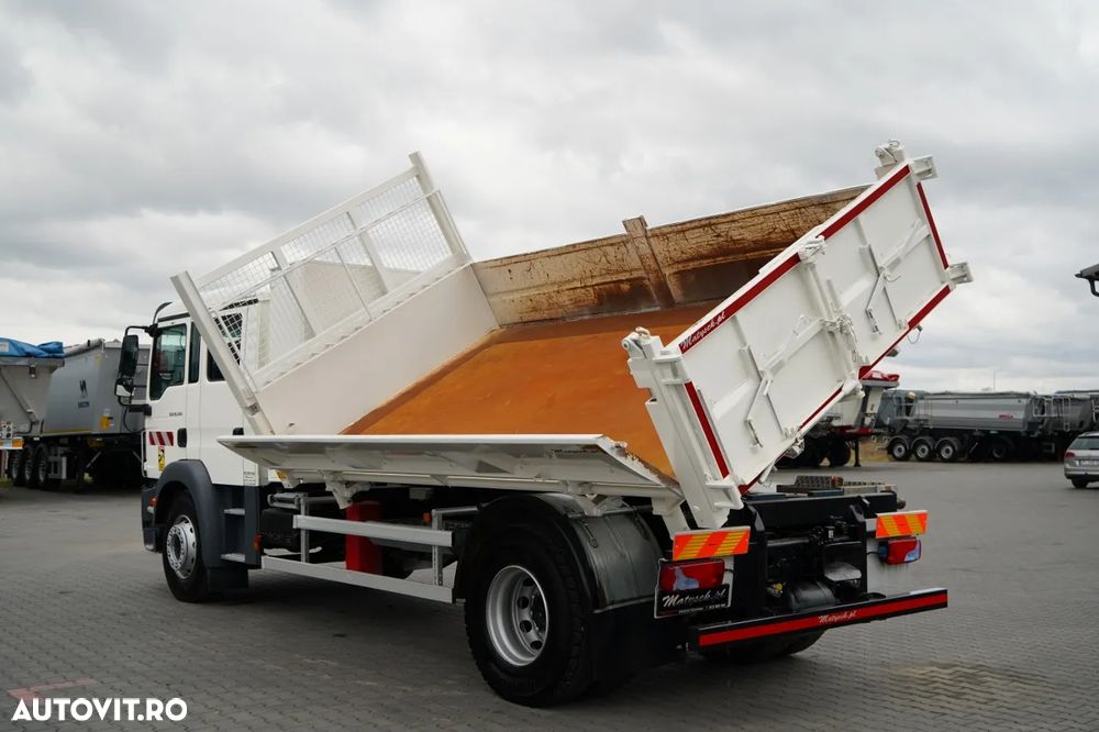 MAN TGM 18.340 / 4X2 / BASCĂLARE 3 LATERALĂ / BANCĂ HIDRODOXY / CAMION CU 7 LOCURI / BORDMATIC - 8