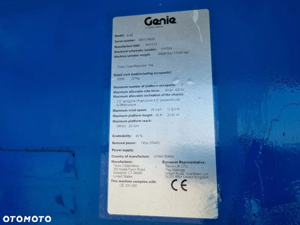 Genie S-85, 860SJ - P460 - 16