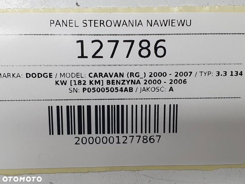 PANEL STEROWANIA NAWIEWU DODGE CARAVAN VOYAGER IV - 9