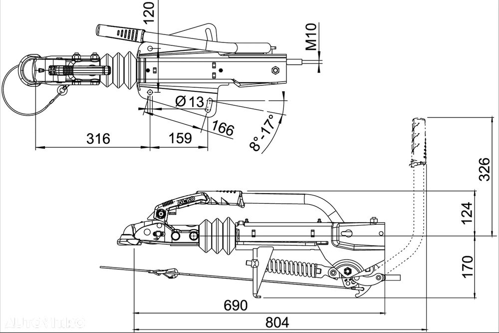 Frana inertiala AL-KO161S, 950-1600 kg, Dispozitiv inertial de franare - 4