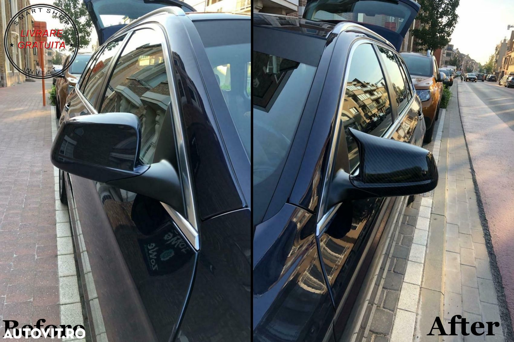 Capace oglinzi BMW Seria 5  F10 F11 F18 Non LCI (07.2010-2013) Carbon Film M Desig- livrare gratuita - 10