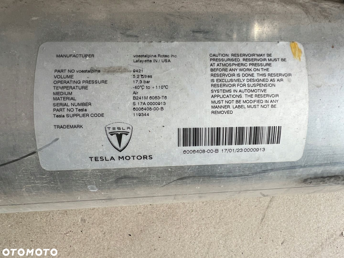 TESLA S ZBIORNIK BUTLA POWIETRZA 6006408-00-B - 3
