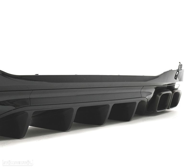 DIFUSOR MERCEDES W206 AMG 21- LOOK C63 + PONTEIRAS DE ESCAPE PRETAS PLASTICO ABS - 4