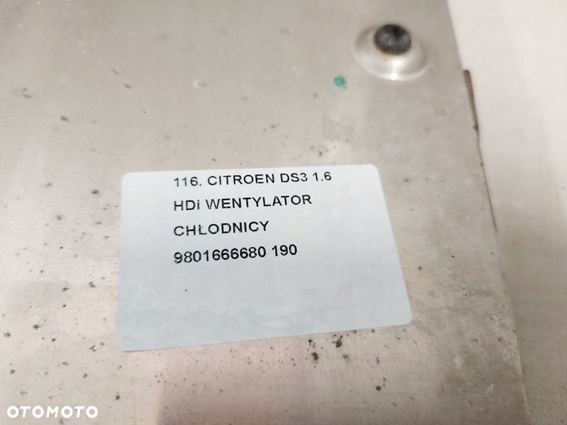 citroen ds3 1.6 hdi e-hdi wentylator wiatrak chłodnicy 9801666680 - 6