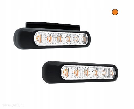 2x LAMPA OSTRZEGAWCZA ŻÓŁTA 6 FUNKCJI KPL BŁYSK