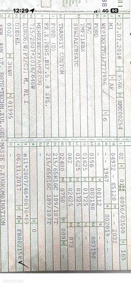 Ford Transit Custom Kombi 320 2.0 EcoBlue MHEV 130 CP L1H1 Base - 20