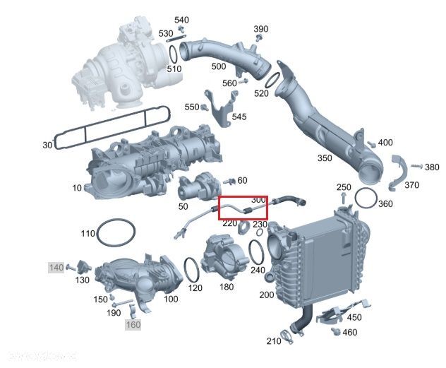 MERCEDES OM654 Przewod odpowietrzenia chlodnicy powietrza OE - 2