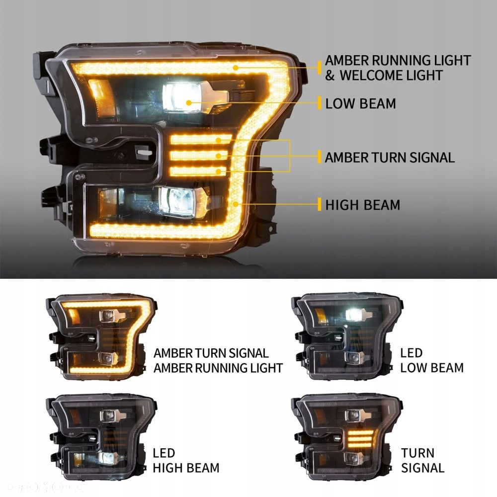Reflektory Lampy kp Vland LED Ford F150 F-150 XIII mk 13 14-18 Raptor -20 - 9