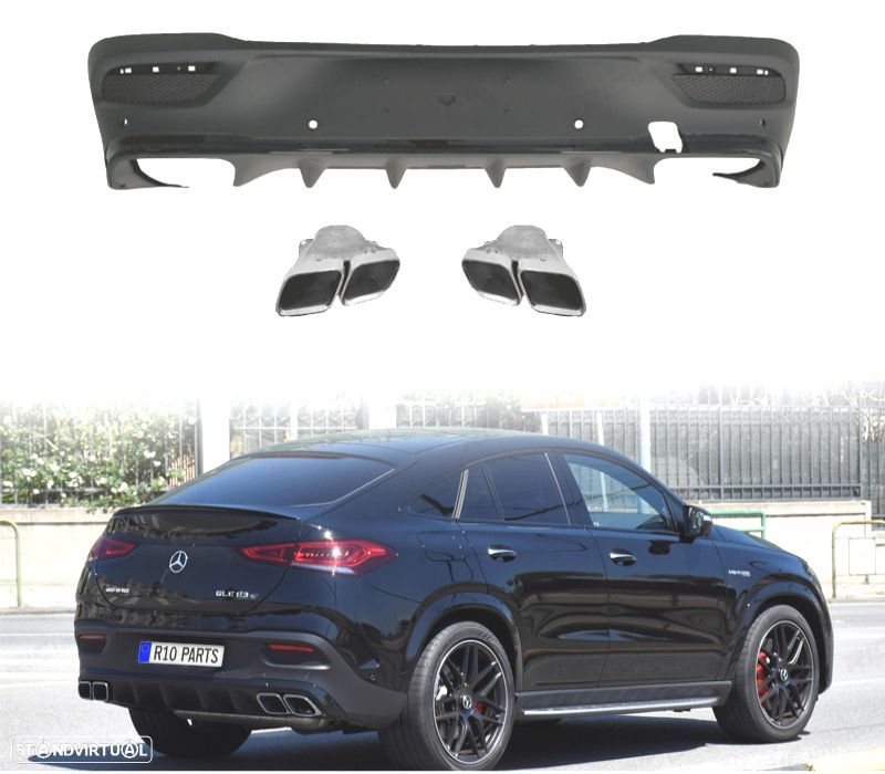 DIFUSOR TRASEIRO MERCEDES C167 COUPE 20- LOOK GLE 63 PRETO - 1