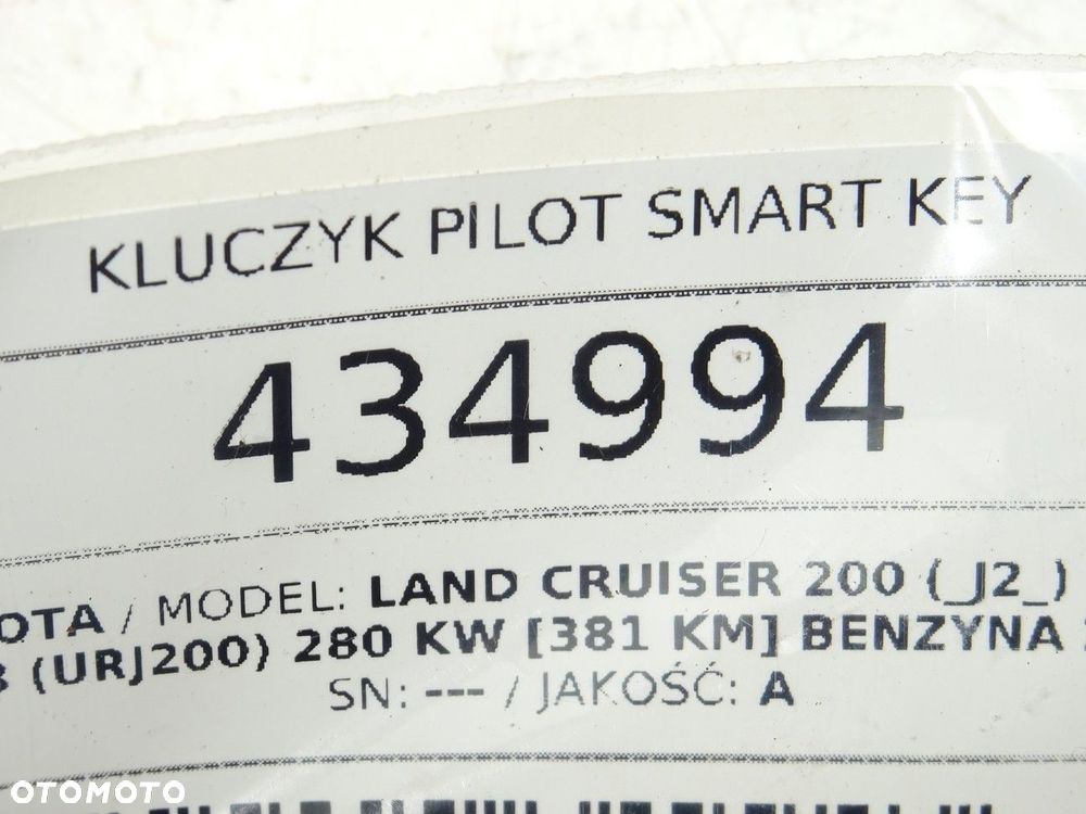 KLUCZYK PILOT SMART KEY - 521.00 PLN - TOYOTA LAND CRUISER 200 (_J2_) 2007 - 2022 5.7 V8 (URJ200) - 5
