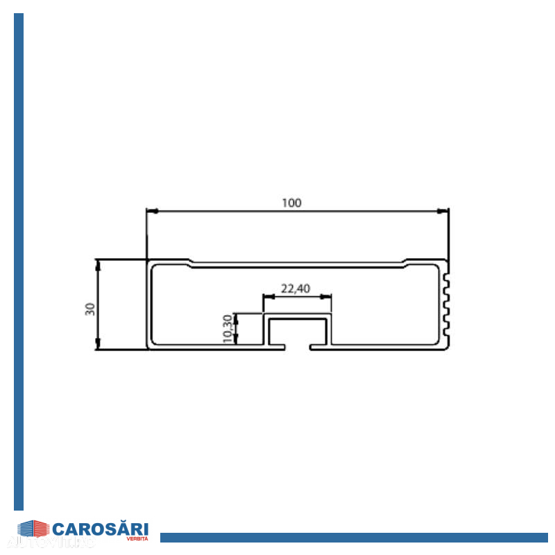 Profil aluminiu bara parabiciclisti 100x30mm - 4