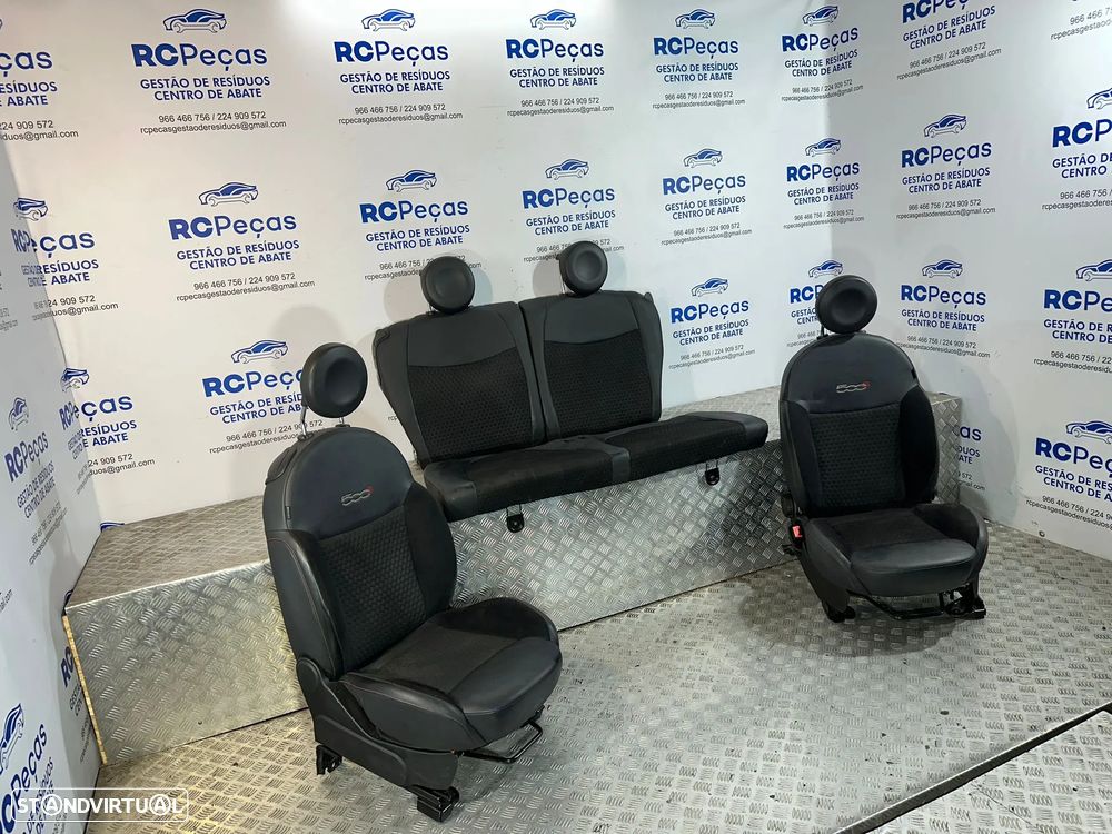 .Conjunto Bancos Pele Tecido Fiat 500 500S Sport 312 2007 - Presente - 3