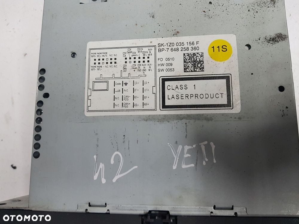 SKODA YETI 5L 09-13r RADIO CD MP3 BOLERO 1Z0035156F - 5