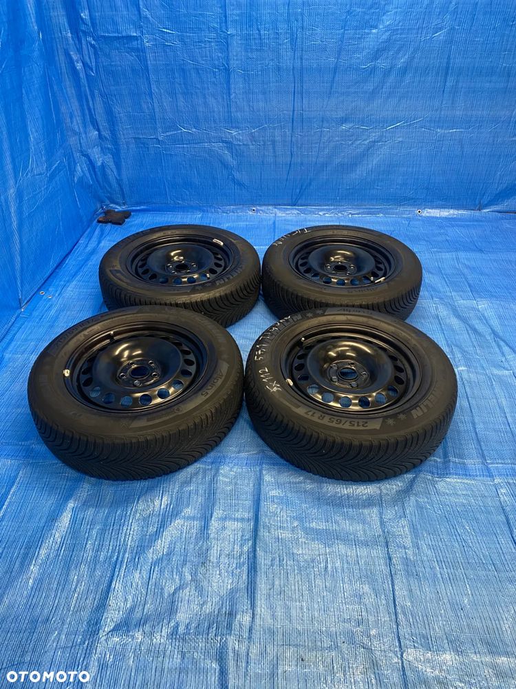 KOŁA KOŁO FELGA STALOWE 17" 5X112; 57,1mm ET38 KOMPLET  OPONY ZIMOWE MICHELIN 6,5mm VW TIGUAN ARTEON GOLF PASSAT SKODA AUDI Q3 Q5 A5 A6 A7 KODIAQ ITP. - 5