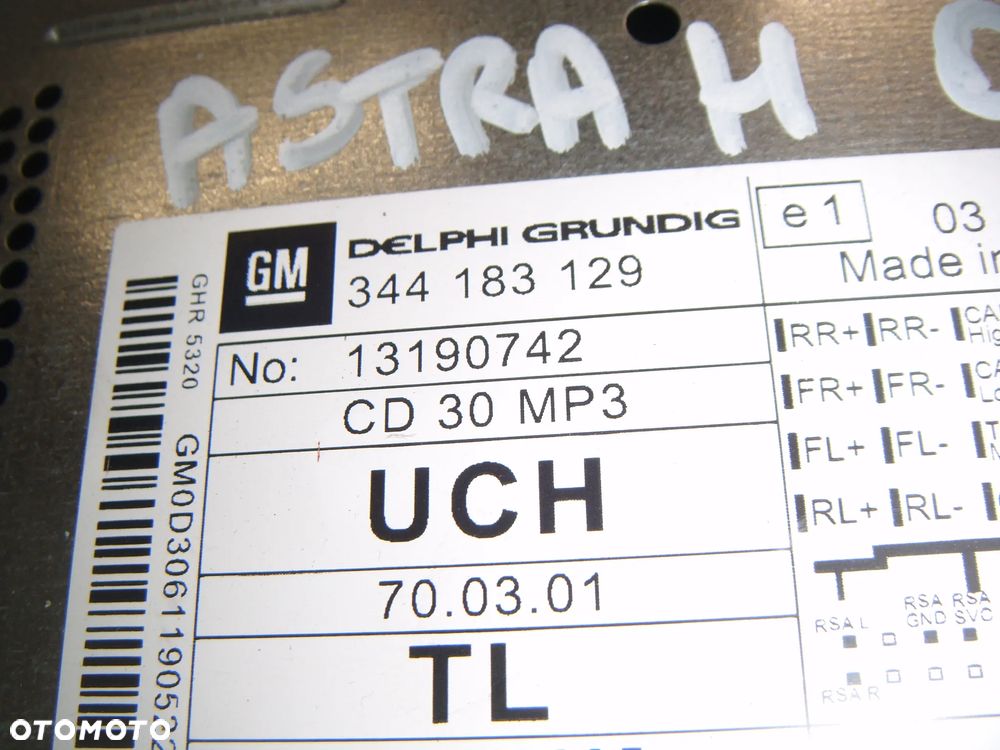 opel astra h  radio cd fabryczne - 2