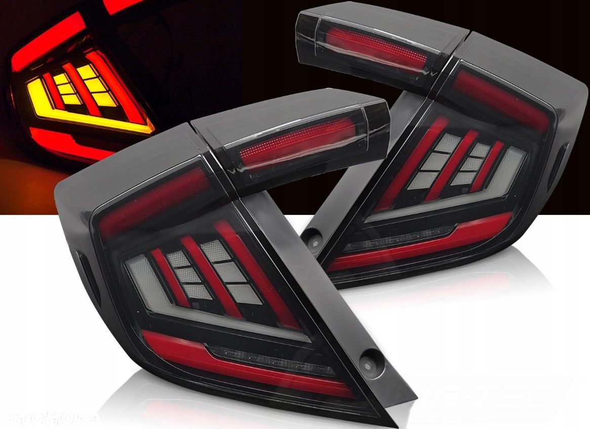 Lampy tyl ne kpl Vland Led Neon Diody Tuning Black Honda Civic X 10 16- HB - 2