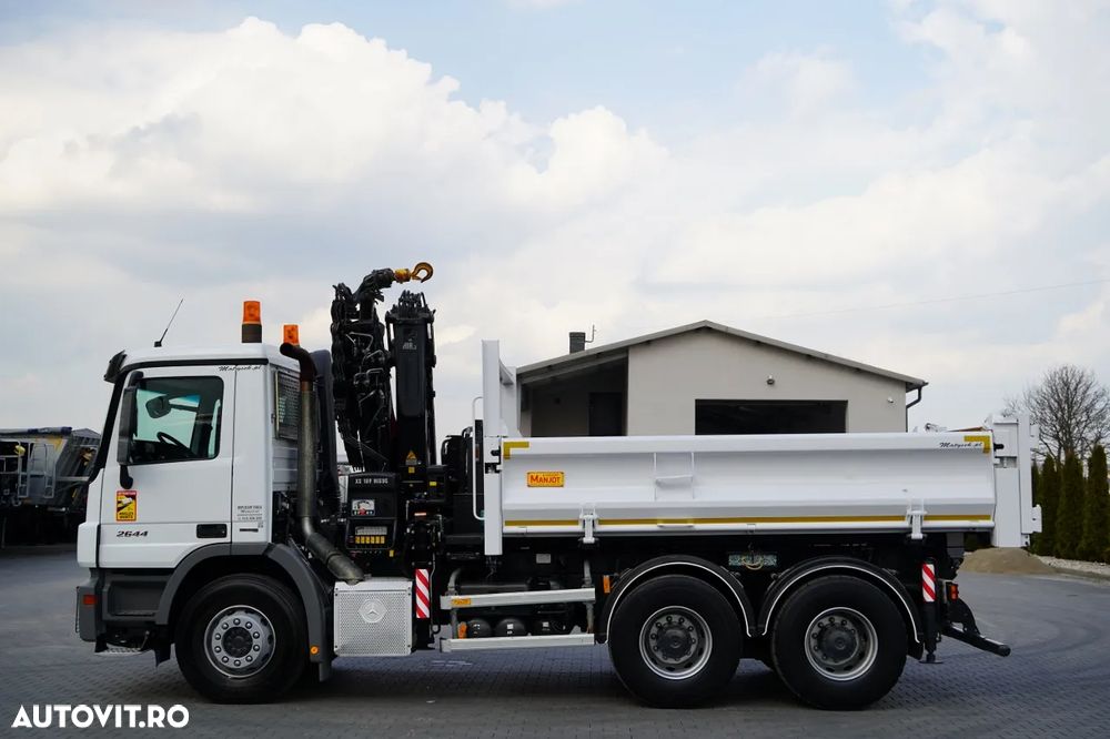 Mercedes-Benz ACTROS 2644 / 6X4 / BASCULATOR / 2X PLĂCI HIDRAULICE / + HIAB 166 ES-5 HDS / TELECOMANDĂ / ROTATOARE / EPS + AMBREIAJ / EURO 5 - 10