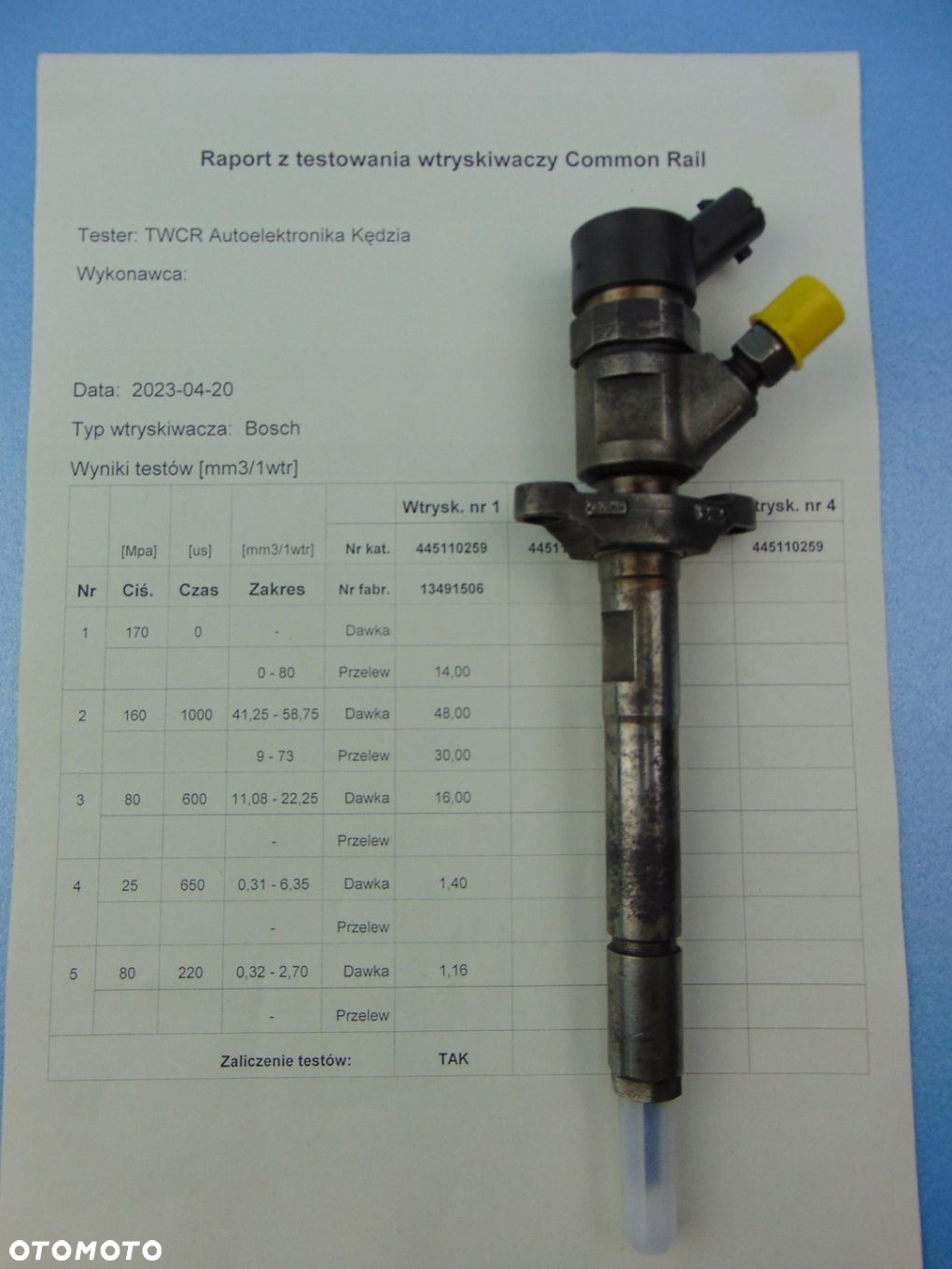 Wtryskiwacz 1,6HDI 1,6TDCI 0445110259 Ford Peugot Volvo Sprawdzony - 4