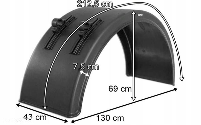 nadkole błotnik plastikowy tylny 430mm z mocowaniem - 2