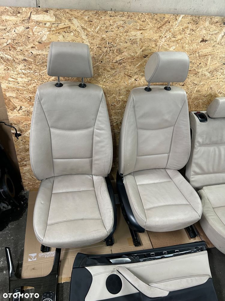 Bmw x3 f25 komplet foteli fotele tapicerki boczki jasna skóra komplet - 7