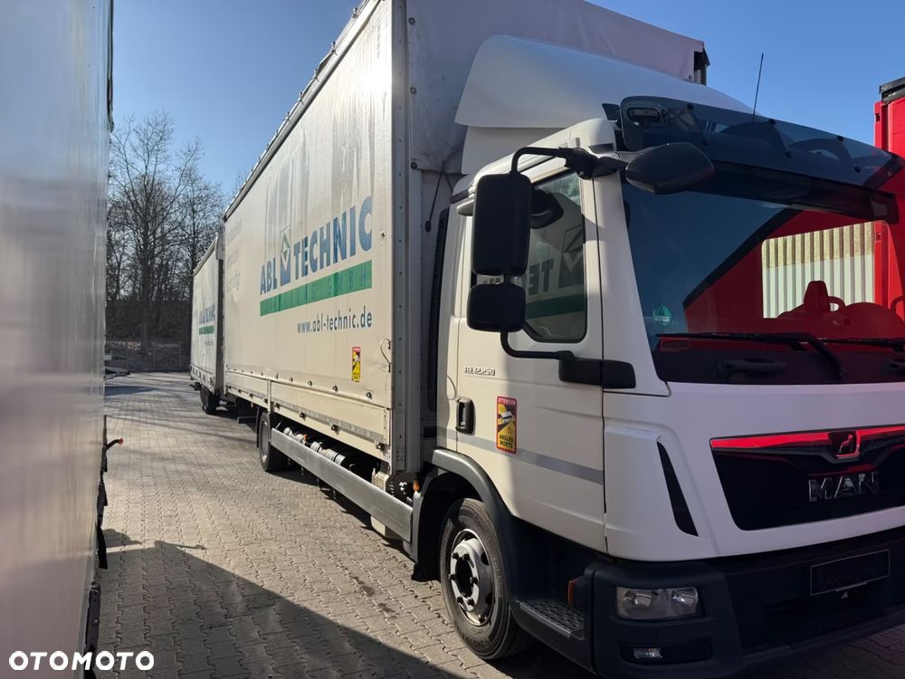MAN TGL 12.250 Plandeka Firana Zestaw objętościowy z Przyczepa Fliegl Firanka TGM Atego - 3