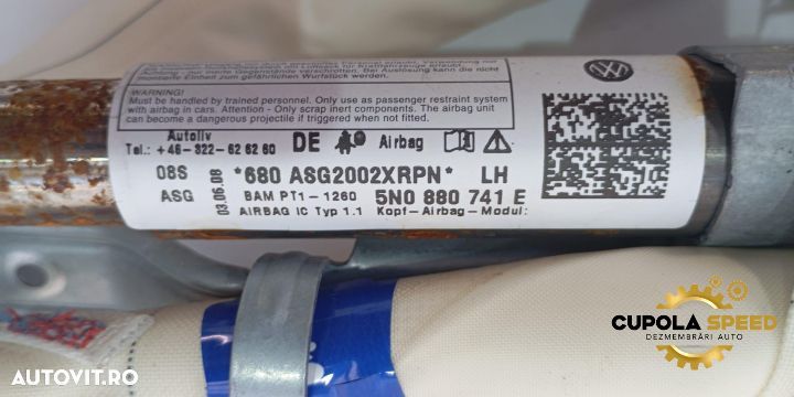 Airbag cortina stanga 5N0880741E Volkswagen VW Tiguan 1 5N [2007 - 20 - 2