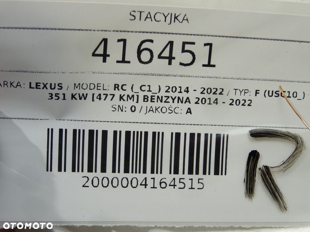 STACYJKA PRZYCISK START STOP  LEXUS RC (_C1_) 2014 - 2022 F (USC10_) 351 kW [477 KM] benzyna 2014 - - 6