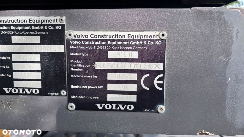 Volvo EW160C 8580 mtg 3 łyżki z Niemiec - 9