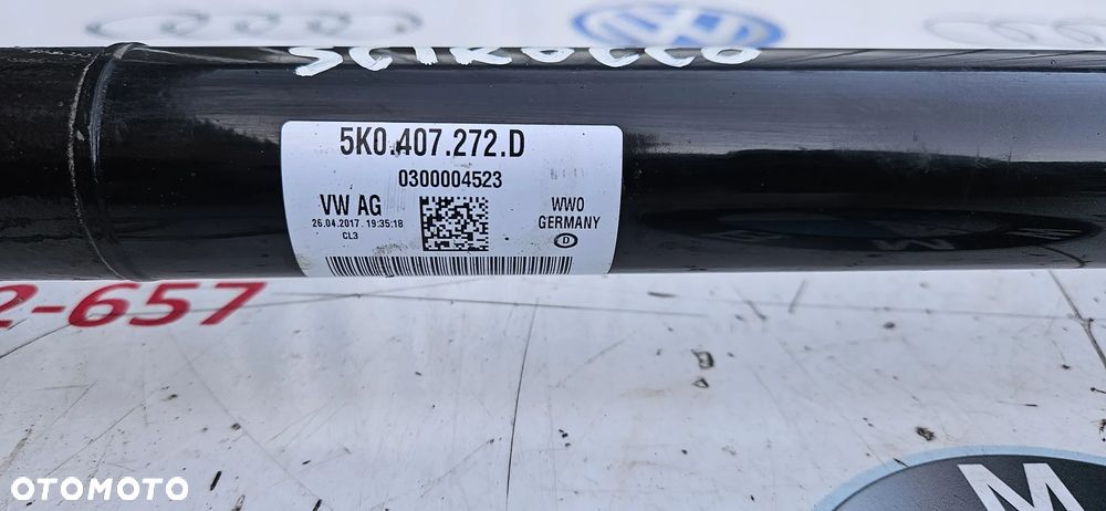 VW Scirocco R LIFT 2.0 TSI CDLK Półoś przód prawy Półoś prawa Długa Przegub 5K0407272D - 4