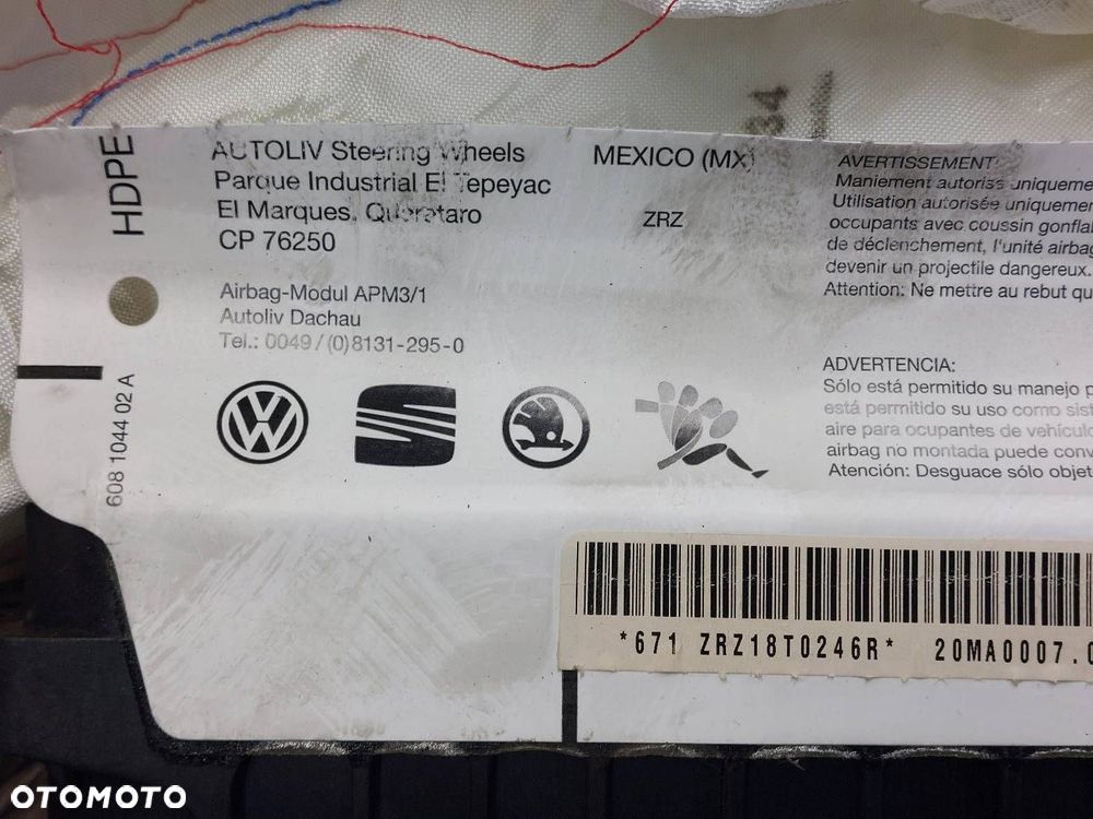 PODUSZKA KIEROWCY MODUŁ AIRBAG STRZELONE GOLF VI 5C0959655C 1KM880201 - 6