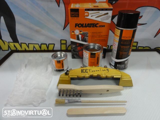 Tinta alta temperatura Foliatec de cor Dourado Metalizado para bombas / pinças de travão, kit 3 c. - 1