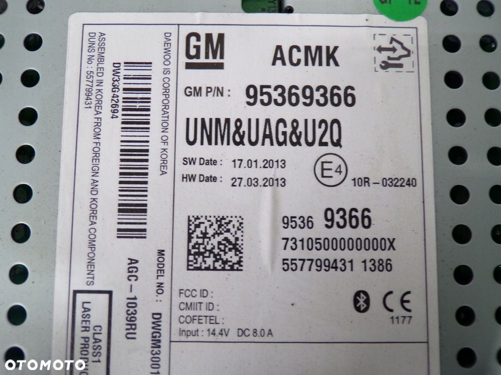 RADIO CD400 WYŚWIETLACZ OPEL MOKKA A 95369366 - 4
